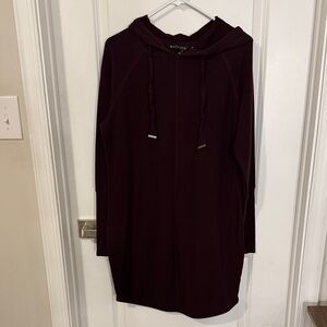 Athleta Hooded Long Sleeve Dress in Plum